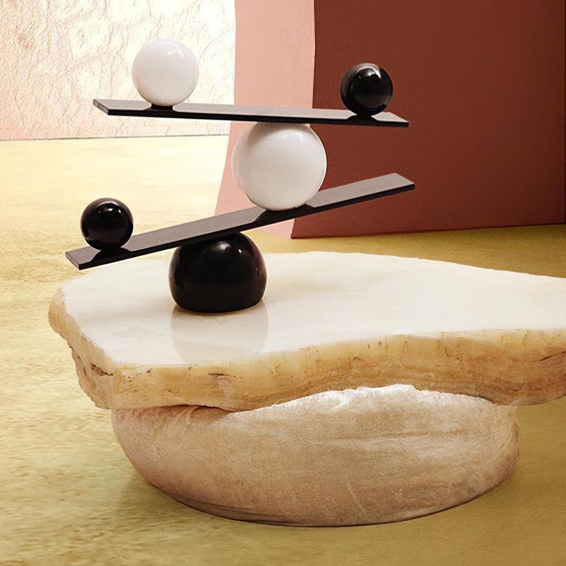 Balance Table Lamp | Marble, Glass | Black, Gold