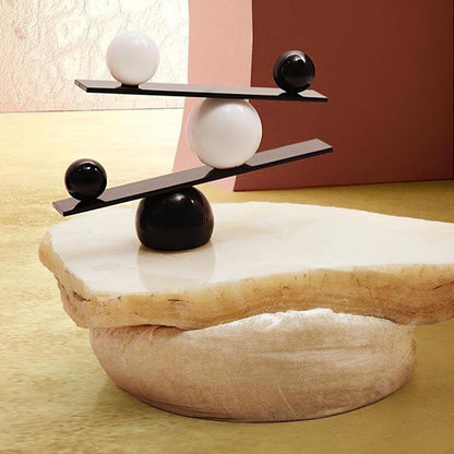 Balance Table Lamp | Marble, Glass | Black, Gold