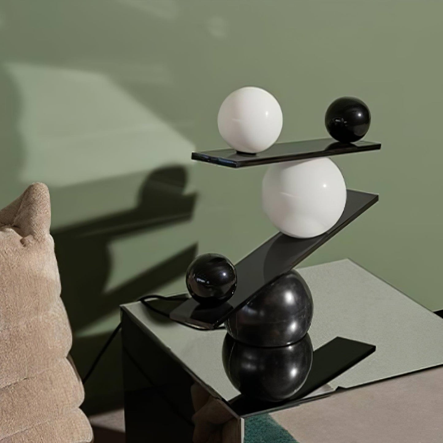 Balance Table Lamp | Marble, Glass | Black, Gold