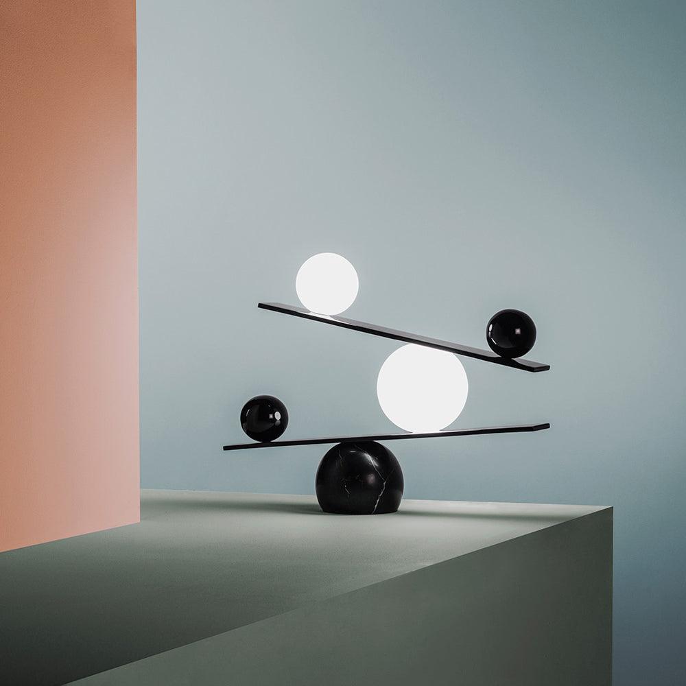 Balance Table Lamp | Marble, Glass | Black, Gold