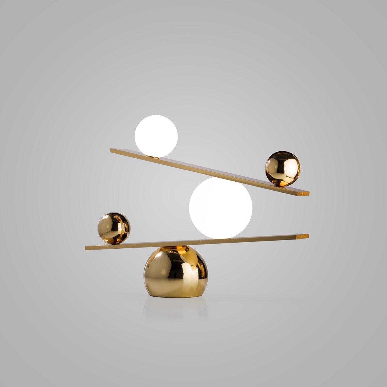 Balance Table Lamp | Marble, Glass | Black, Gold