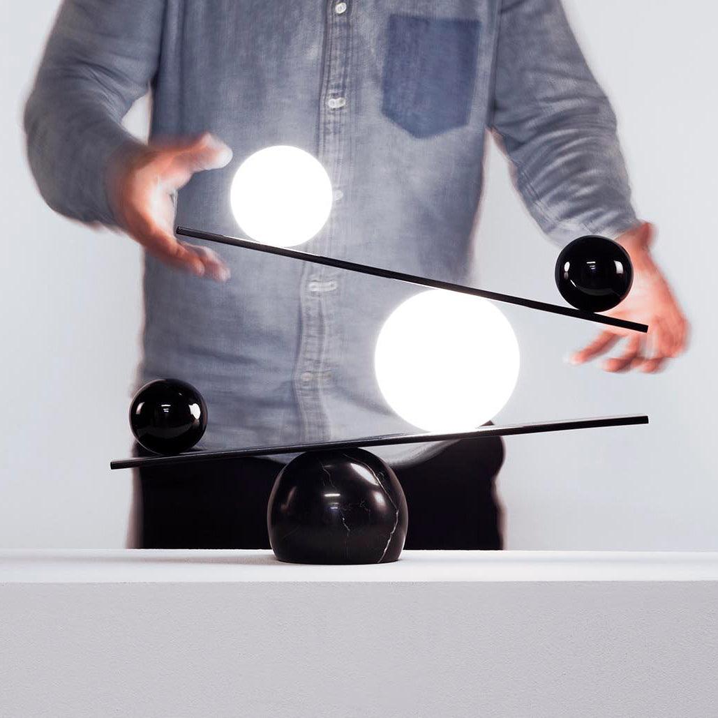 Balance Table Lamp | Marble, Glass | Black, Gold