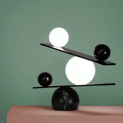 Balance Table Lamp | Marble, Glass | Black, Gold