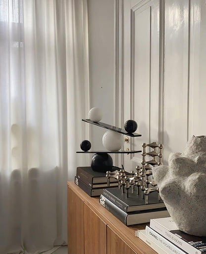 Balance Table Lamp | Marble, Glass | Black, Gold