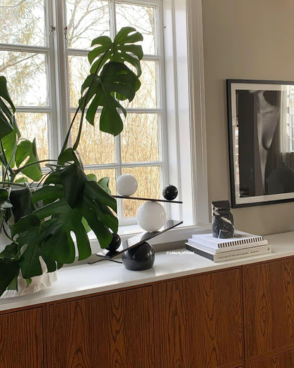Balance Table Lamp | Marble, Glass | Black, Gold