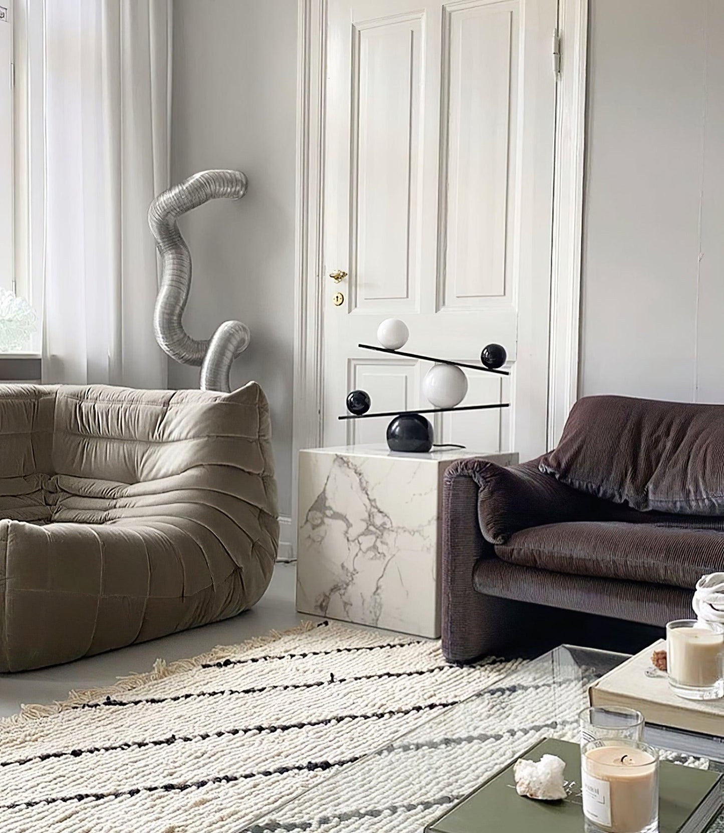 Balance Table Lamp | Marble, Glass | Black, Gold