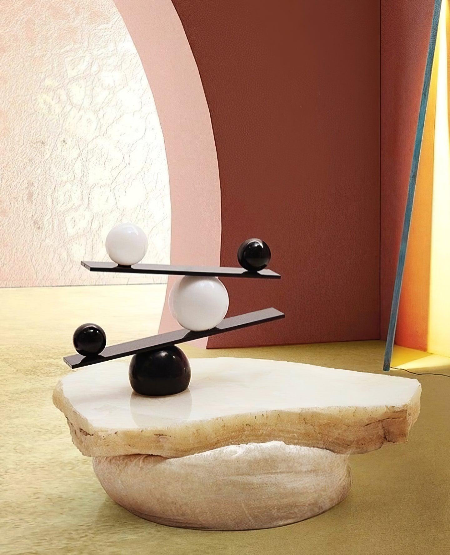 Balance Table Lamp | Marble, Glass | Black, Gold
