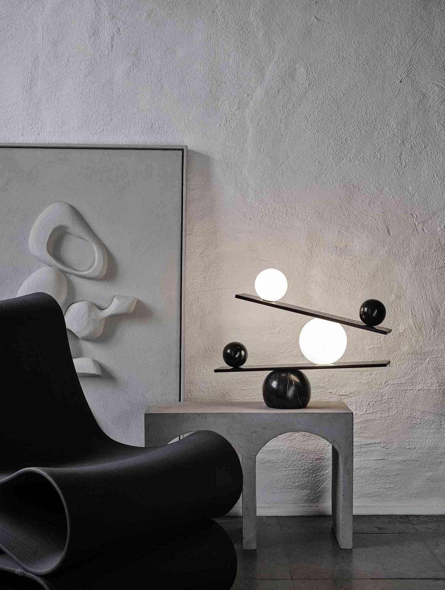 Balance Table Lamp | Marble, Glass | Black, Gold