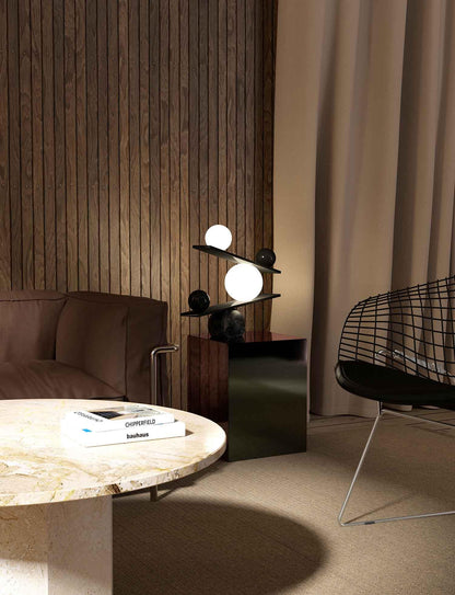 Balance Table Lamp | Marble, Glass | Black, Gold