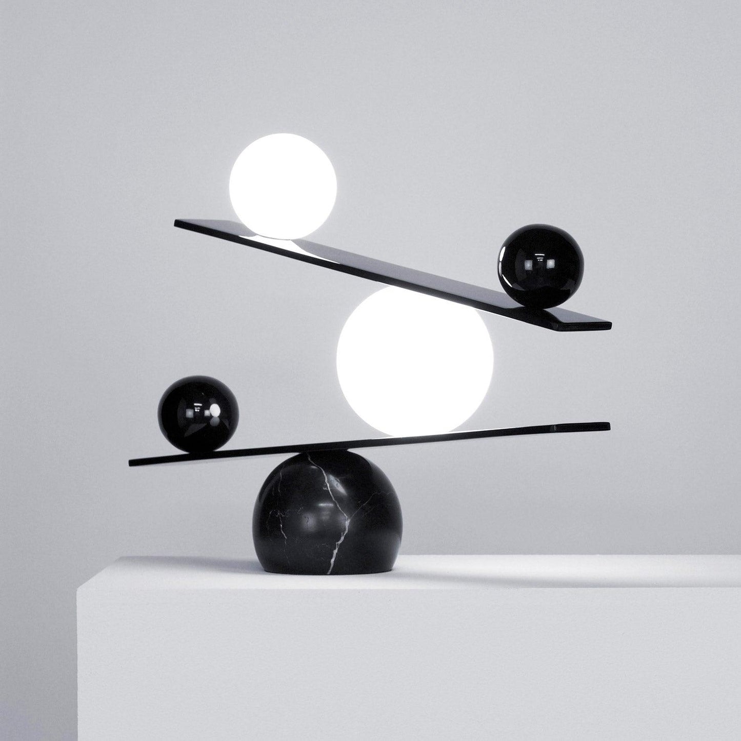 Balance Table Lamp | Marble, Glass | Black, Gold