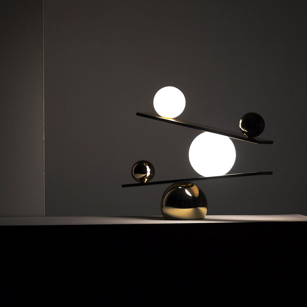 Balance Table Lamp | Marble, Glass | Black, Gold