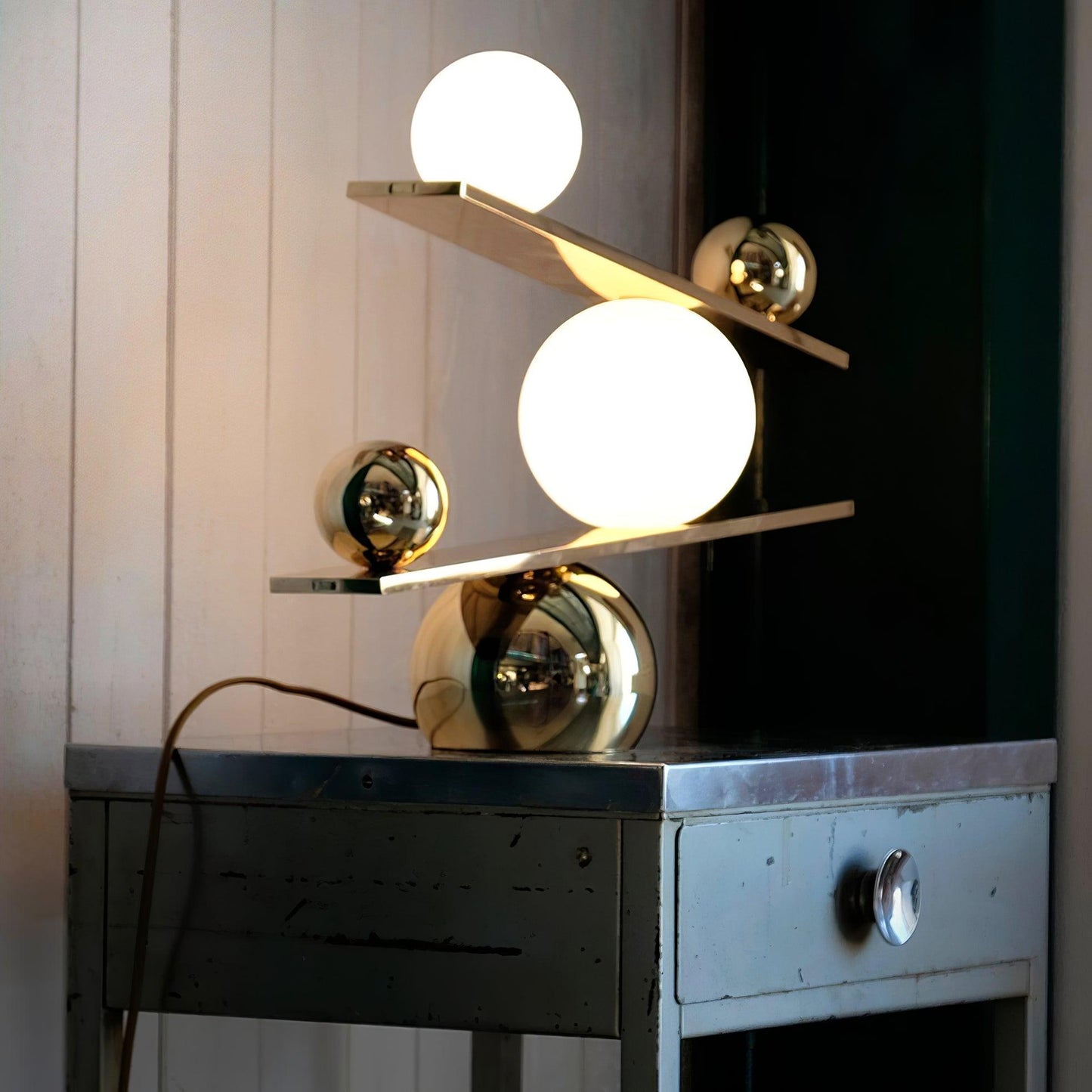 Balance Table Lamp | Marble, Glass | Black, Gold