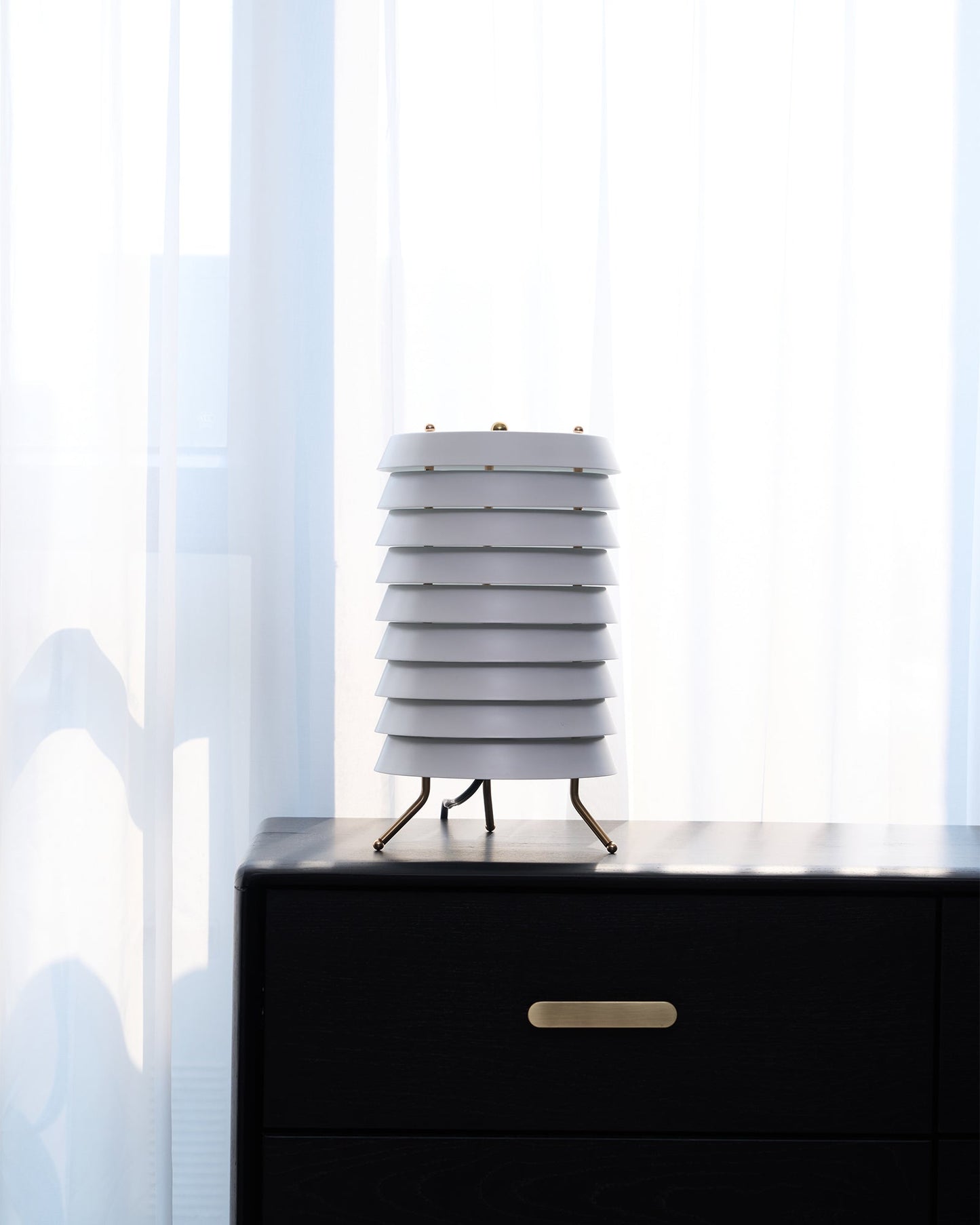 Baltic Tower Table Lamp | Metal | White Shade