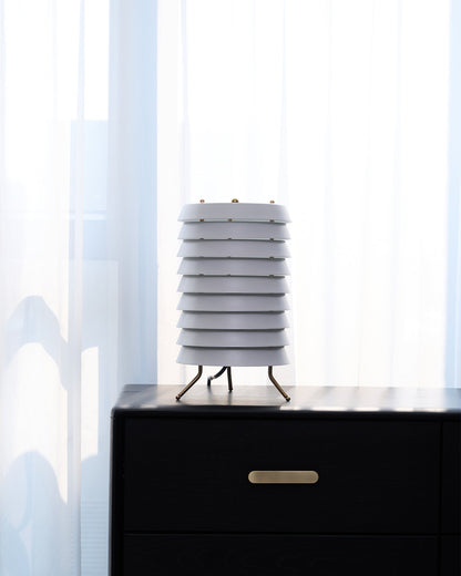 Baltic Tower Table Lamp | Metal | White Shade