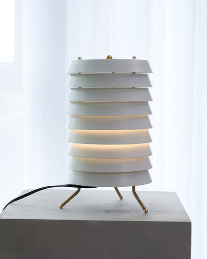 Baltic Tower Table Lamp | Metal | White Shade