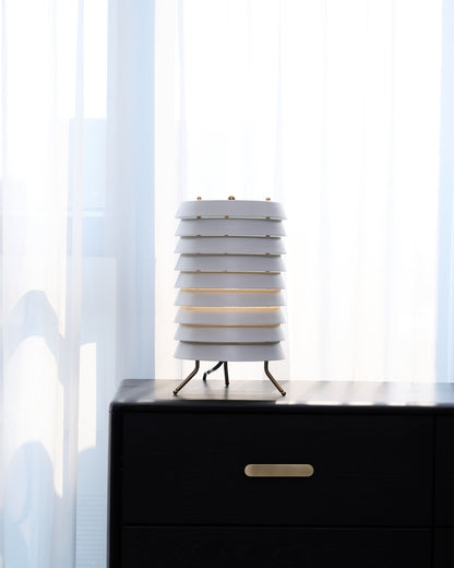 Baltic Tower Table Lamp | Metal | White Shade