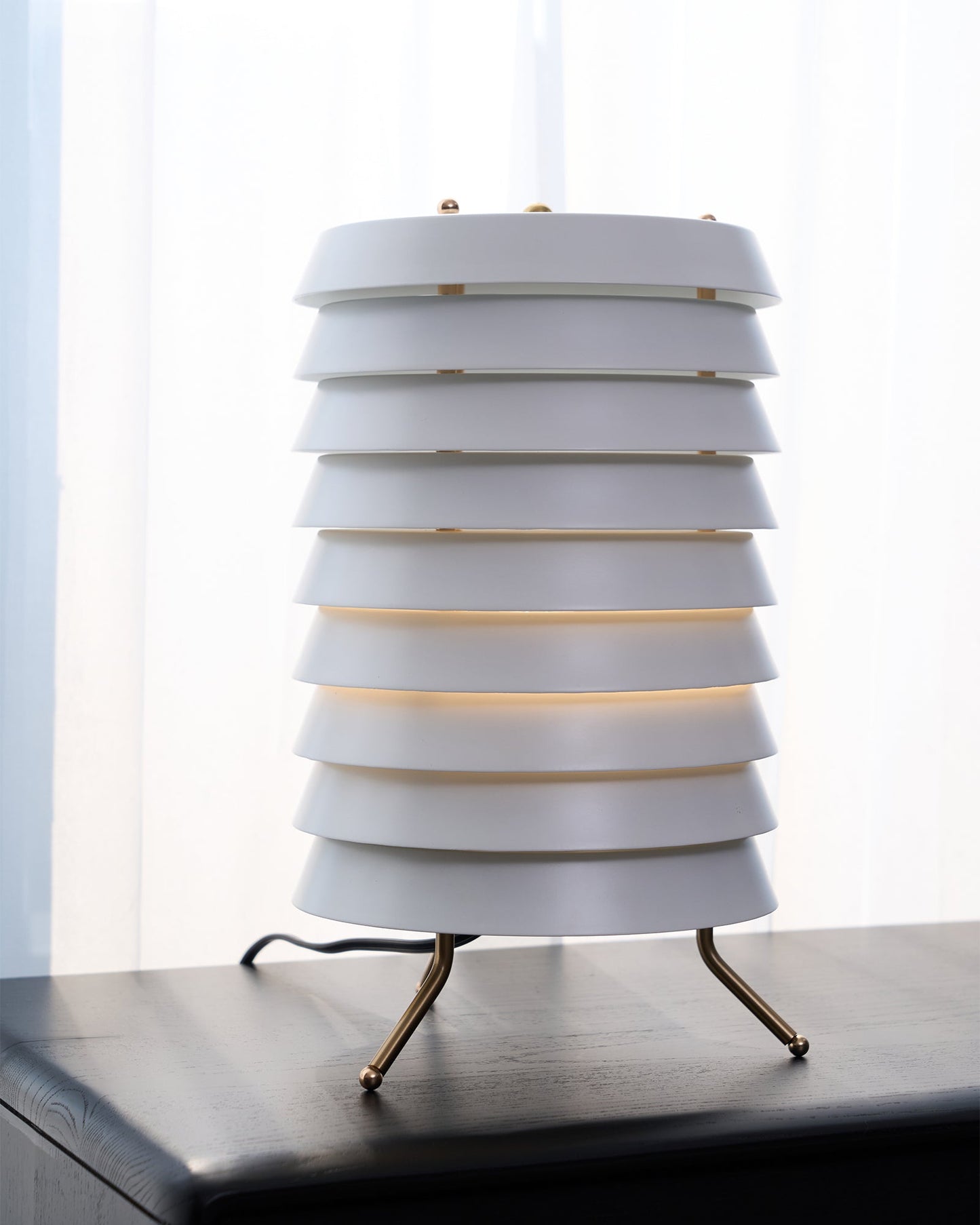Baltic Tower Table Lamp | Metal | White Shade