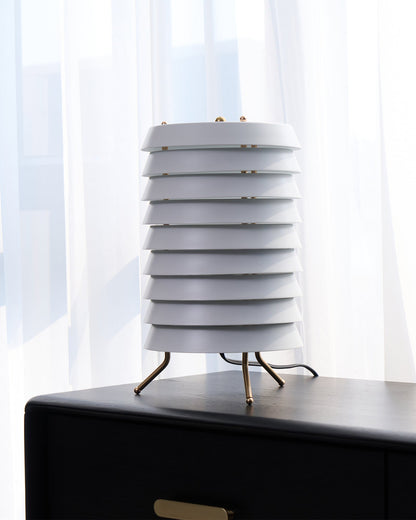 Baltic Tower Table Lamp | Metal | White Shade