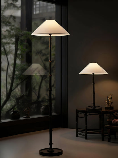 Bamboo Knot Floor Lamp | Wood & Brass | Retro Style, 150cm