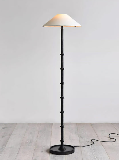 Bamboo Knot Floor Lamp | Wood & Brass | Retro Style, 150cm