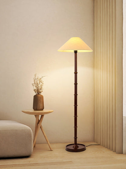 Bamboo Knot Floor Lamp | Wood & Brass | Retro Style, 150cm