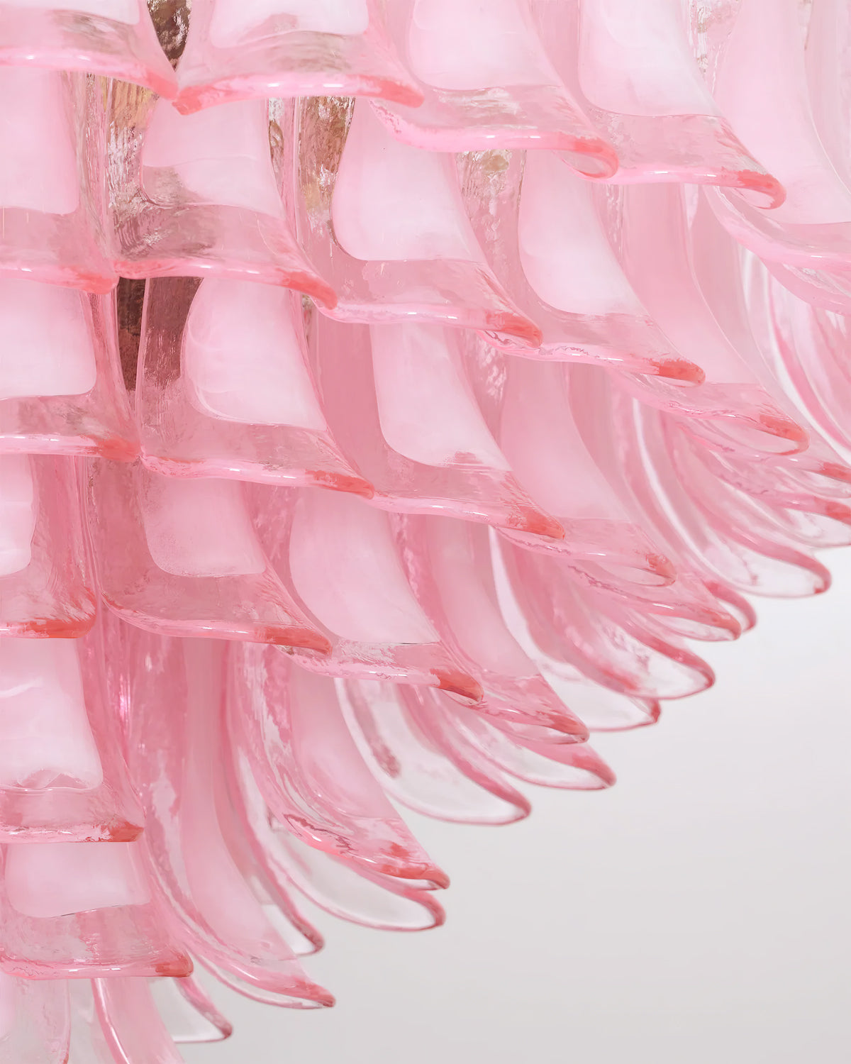 Murano Chandelier | Gold Frame with Pink Glass | 95cm Diameter