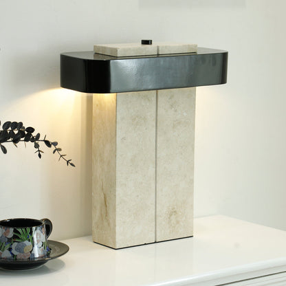 Bastion Marble Table Lamp | Marble & Metal | Black/Beige