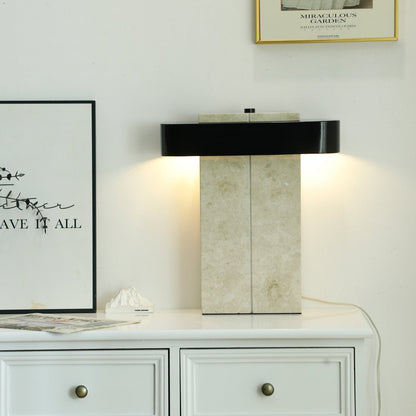 Bastion Marble Table Lamp | Marble & Metal | Black/Beige