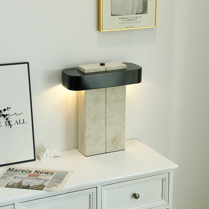 Bastion Marble Table Lamp | Marble & Metal | Black/Beige