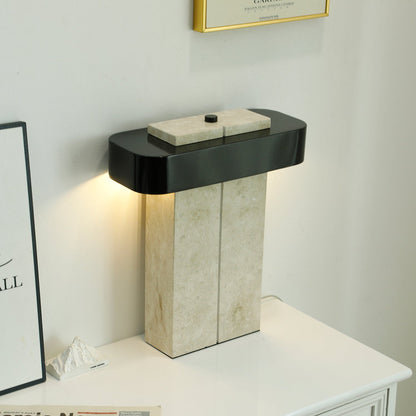 Bastion Marble Table Lamp | Marble & Metal | Black/Beige