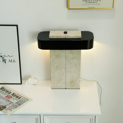 Bastion Marble Table Lamp | Marble & Metal | Black/Beige