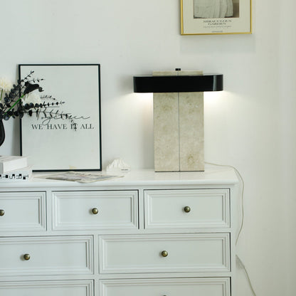Bastion Marble Table Lamp | Marble & Metal | Black/Beige