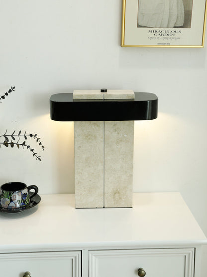 Bastion Marble Table Lamp | Marble & Metal | Black/Beige