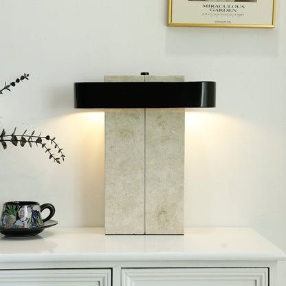 Bastion Marble Table Lamp | Marble & Metal | Black/Beige