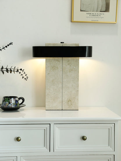 Bastion Marble Table Lamp | Marble & Metal | Black/Beige