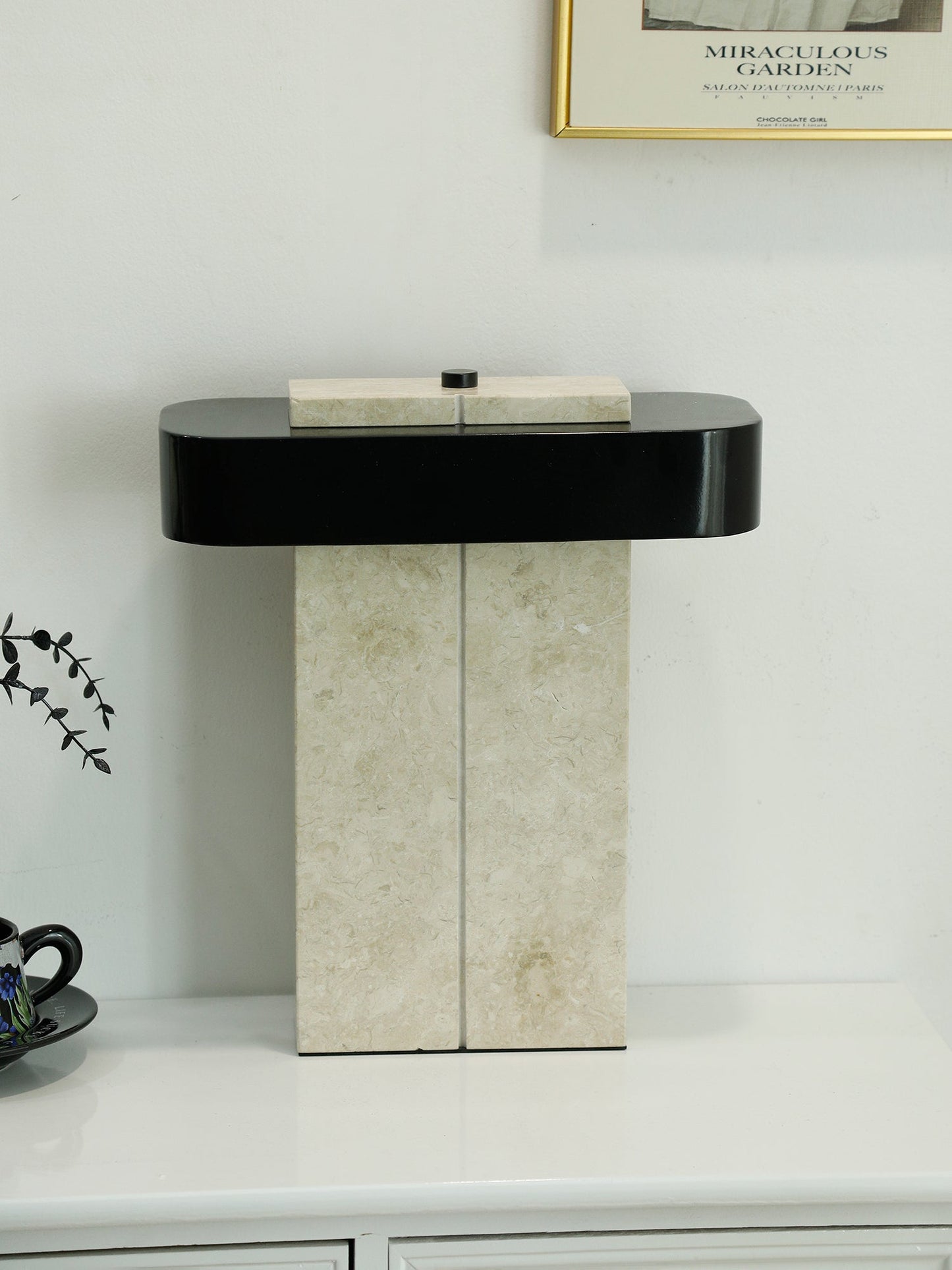 Bastion Marble Table Lamp | Marble & Metal | Black/Beige