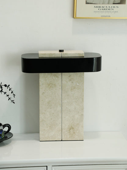 Bastion Marble Table Lamp | Marble & Metal | Black/Beige