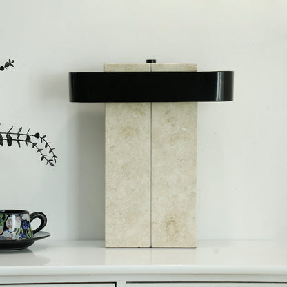 Bastion Marble Table Lamp | Marble & Metal | Black/Beige
