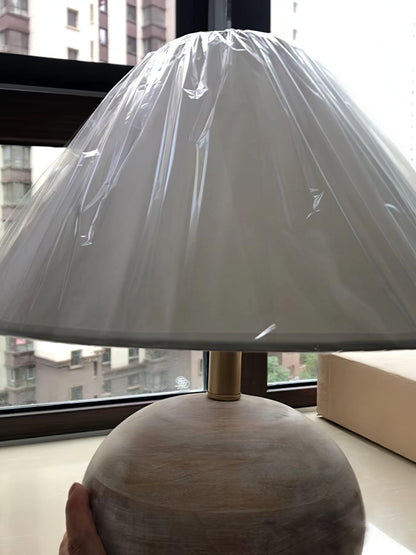 Beachside Table Lamp | Wood, Fabric, Metal | White Shade