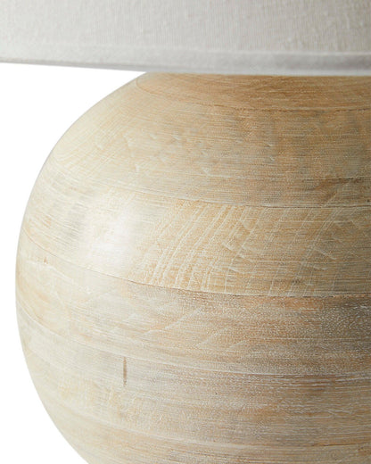 Beachside Table Lamp | Wood, Fabric, Metal | White Shade