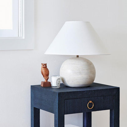 Beachside Table Lamp | Wood, Fabric, Metal | White Shade