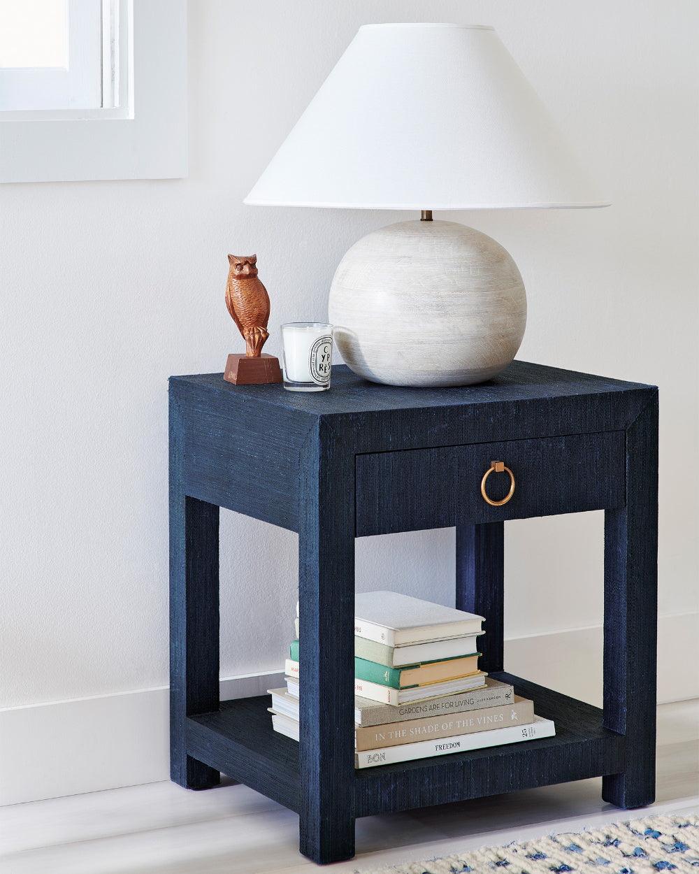 Beachside Table Lamp | Wood, Fabric, Metal | White Shade