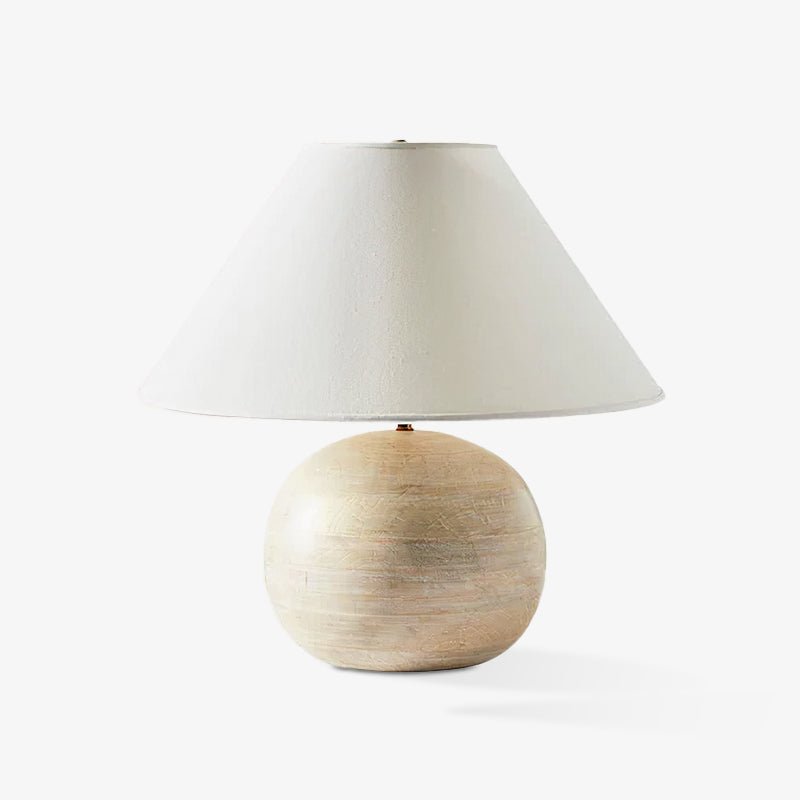 Beachside Table Lamp | Wood, Fabric, Metal | White Shade