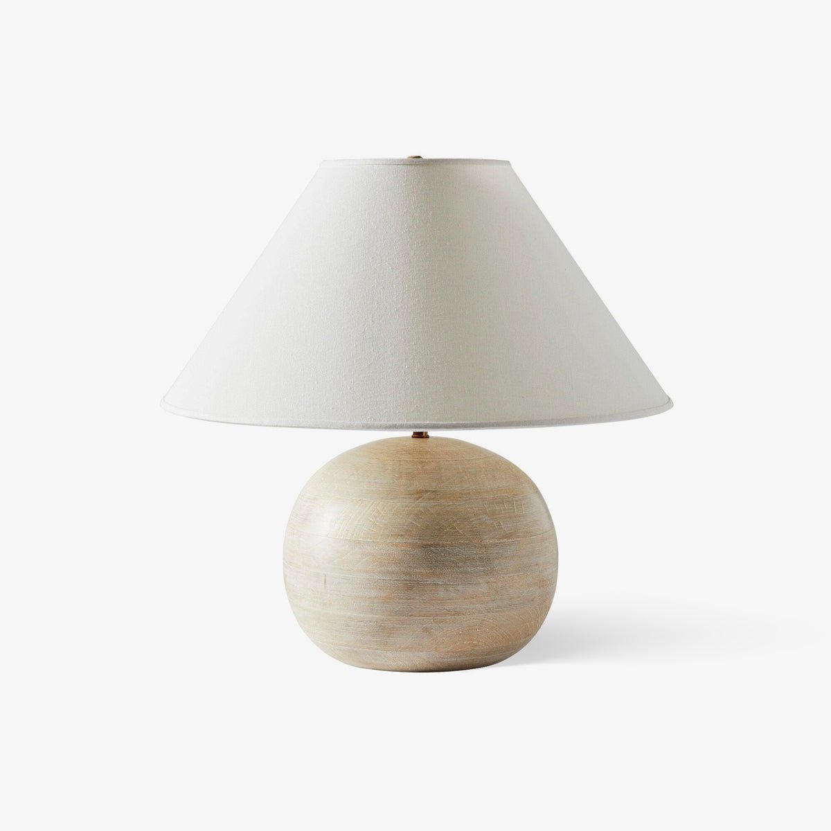 Beachside Table Lamp | Wood, Fabric, Metal | White Shade