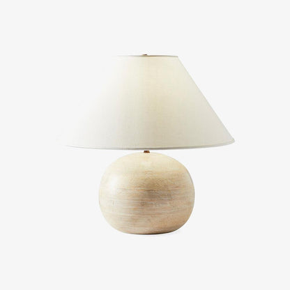 Beachside Table Lamp | Wood, Fabric, Metal | White Shade