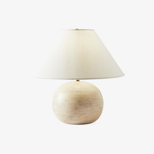 Beachside Table Lamp | Wood, Fabric, Metal | White Shade
