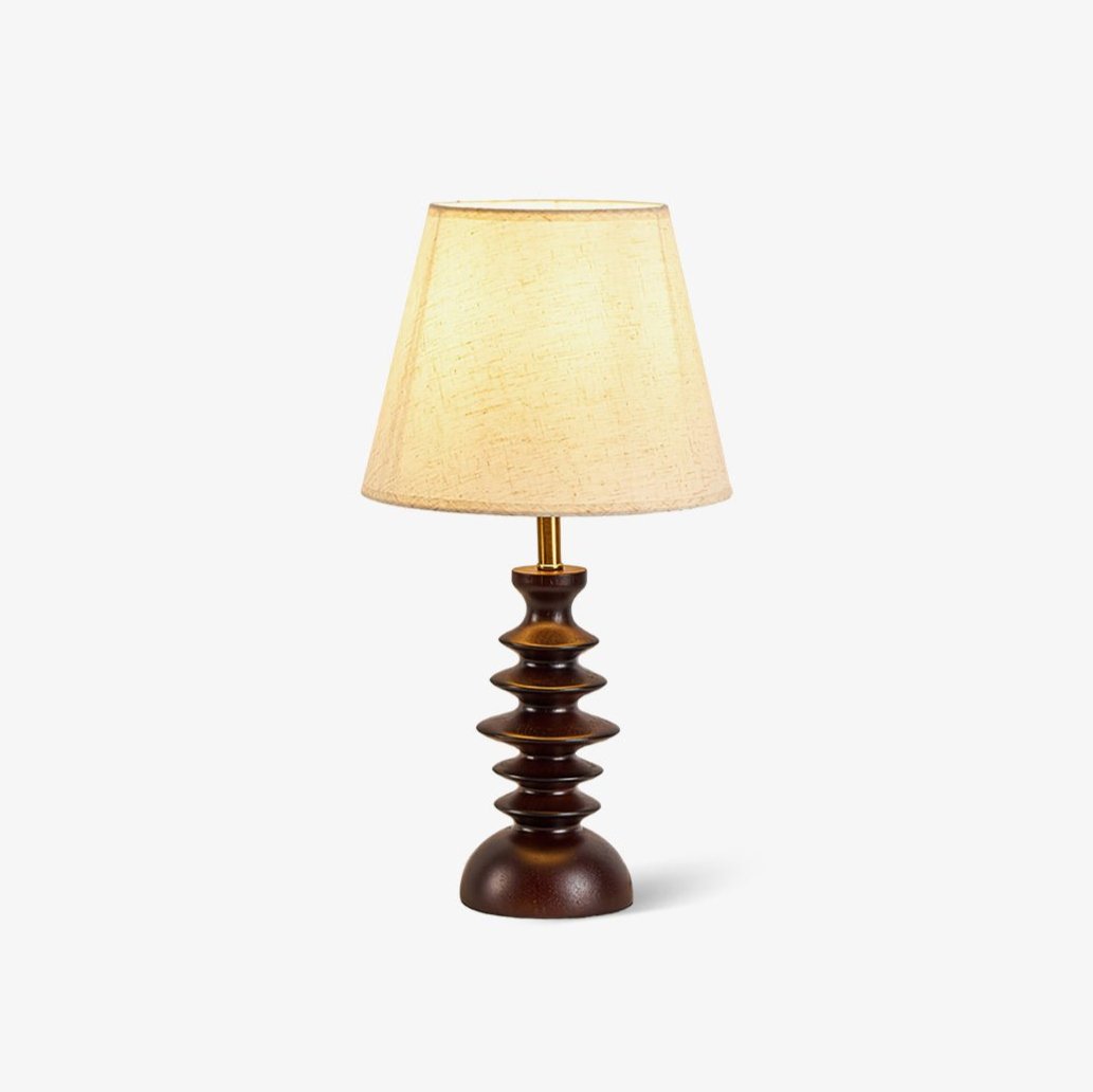 Adesso Beatrice Table Lamp | Fabric Linen & Black Walnut | White Shade
