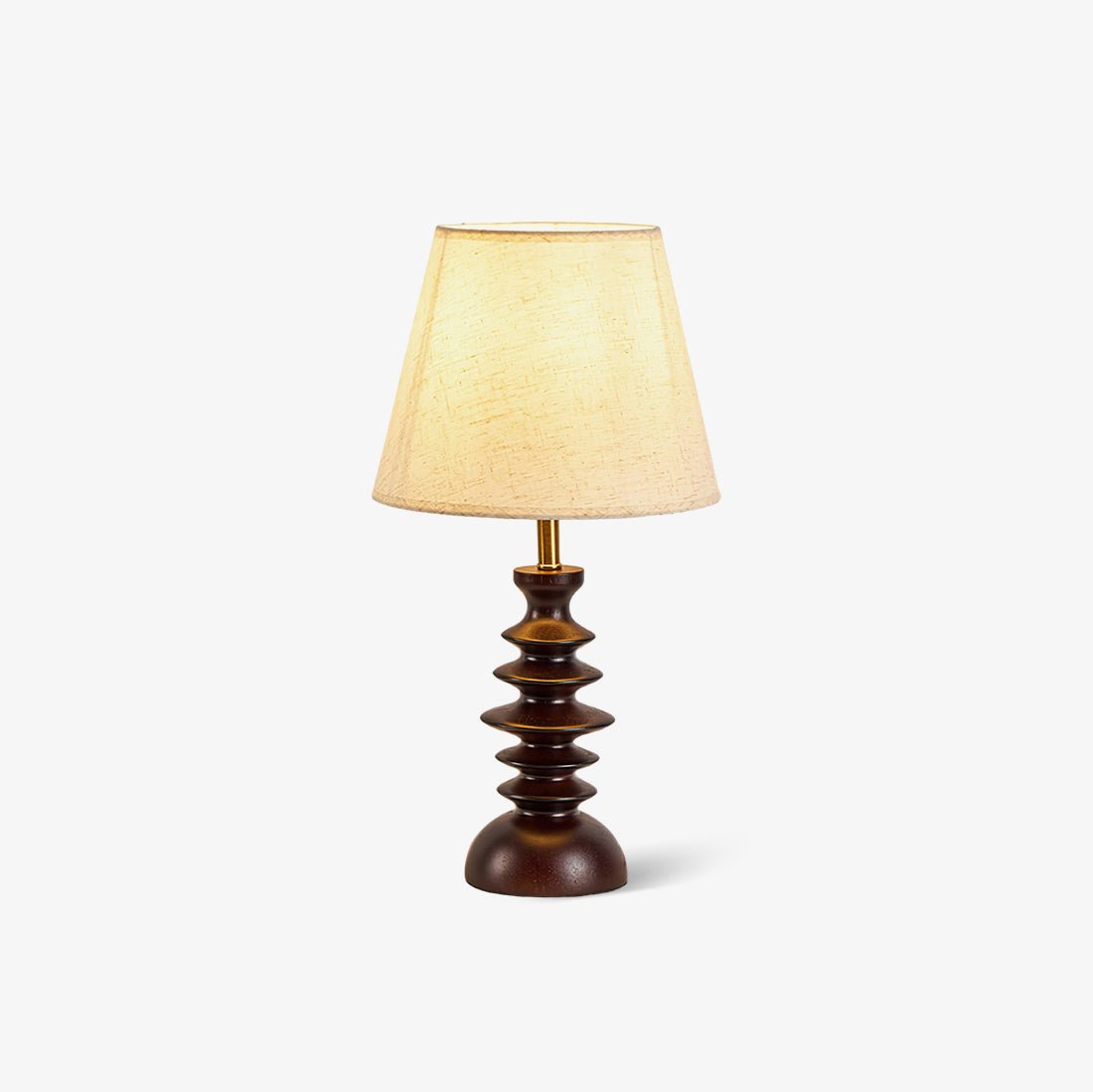 Adesso Beatrice Table Lamp | Fabric Linen & Black Walnut | White Shade