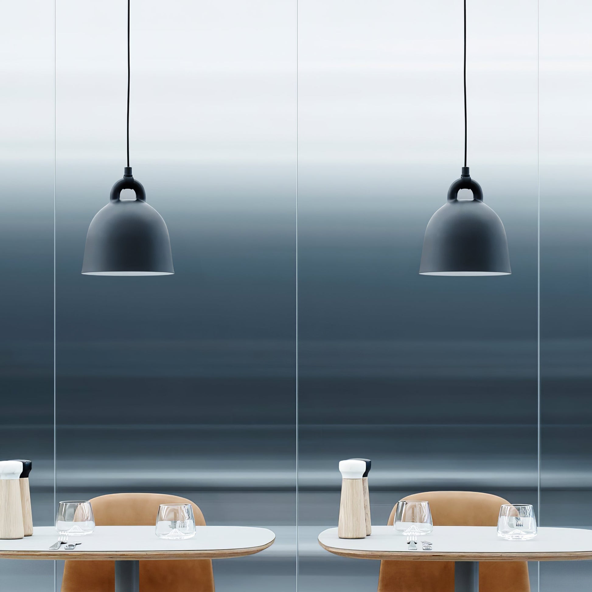 Bell Pendant Lamp | Metal & Resin | White, Black, Gray