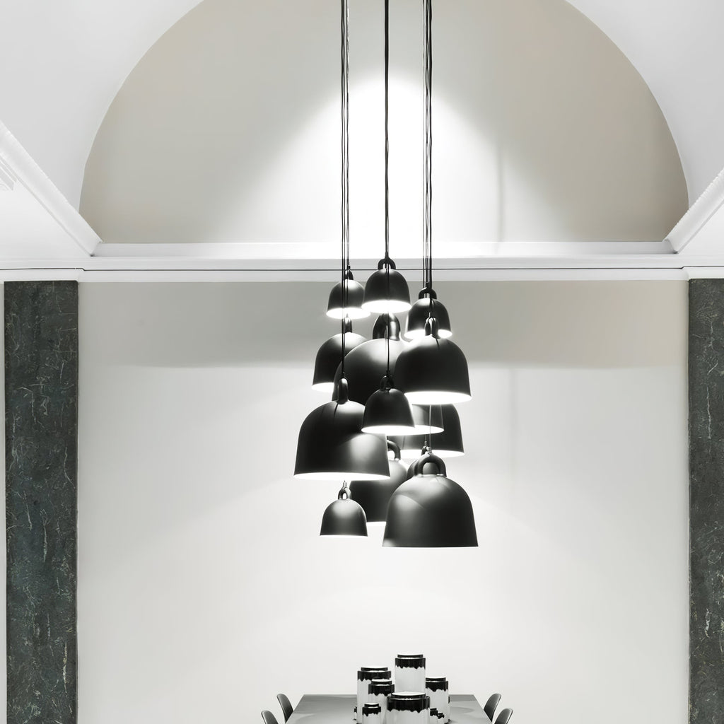 Bell Pendant Lamp | Metal & Resin | White, Black, Gray